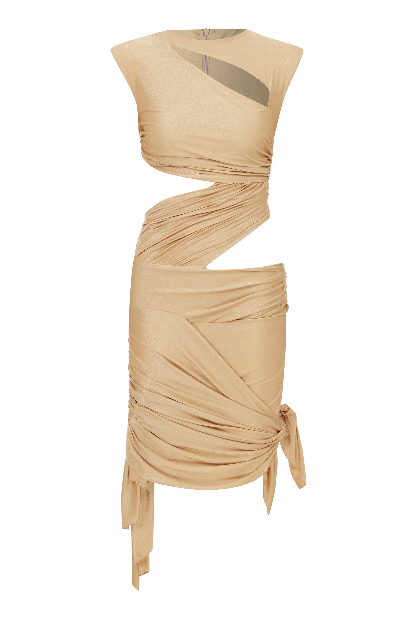 Pernille Wrapped Mini Dress in Gold