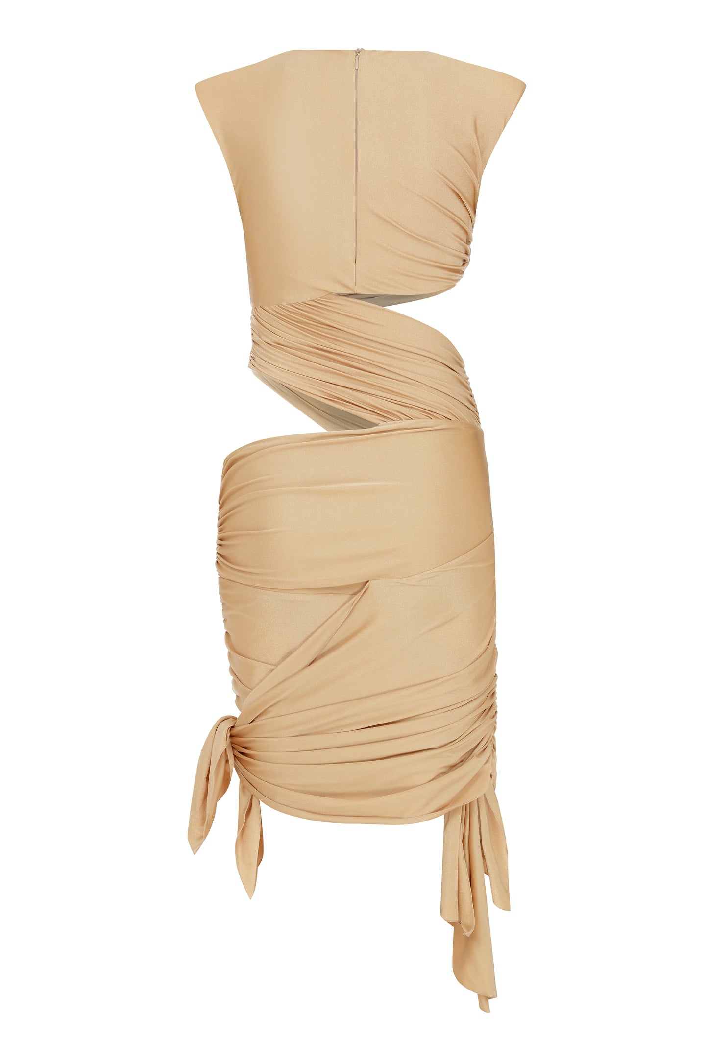 Pernille Wrapped Mini Dress in Gold