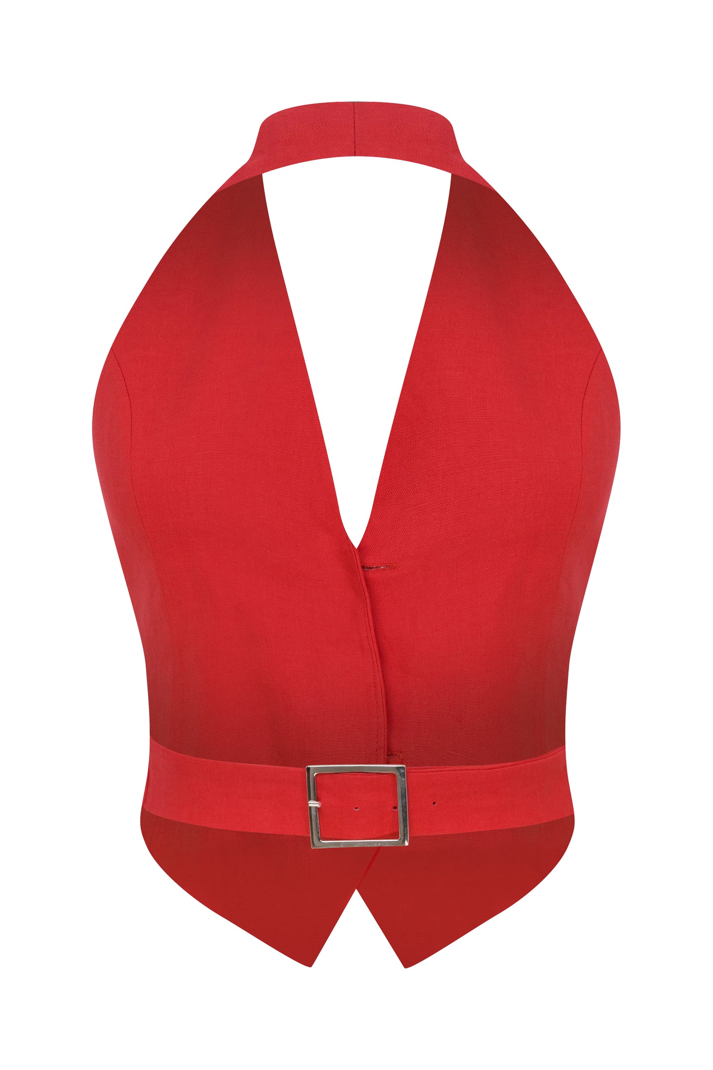 Evy Linen Vest in Fire Red
