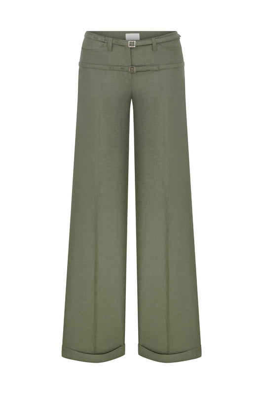 Zahara Linen Pants with Double Belt