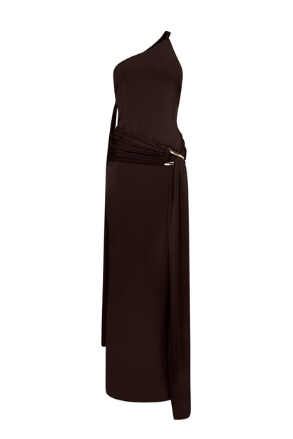Liguria Gown in Chocolate Brown