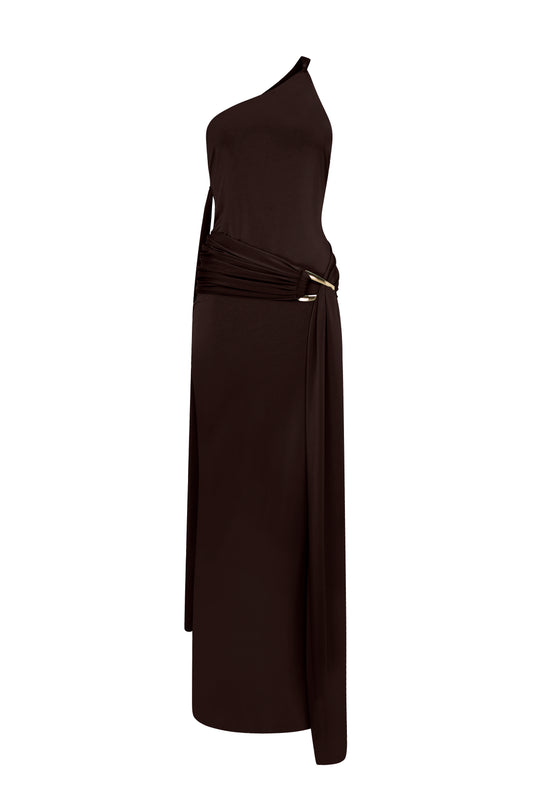 Liguria Gown in Chocolate Brown