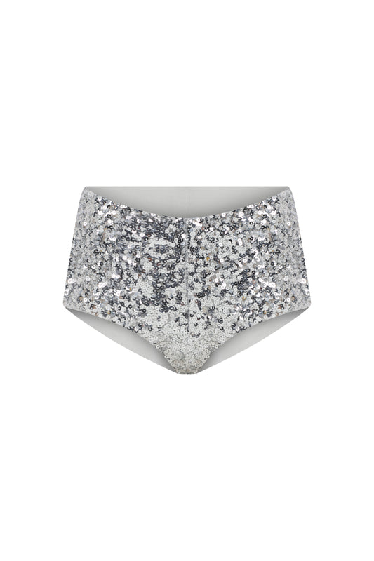 Alina Sequin Shorts in Silver