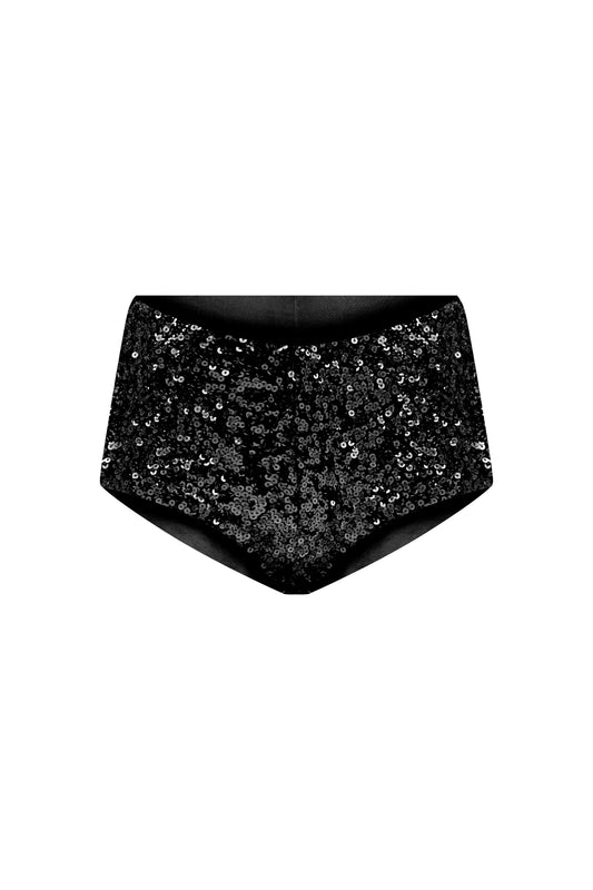 Alina Sequin Shorts in Black