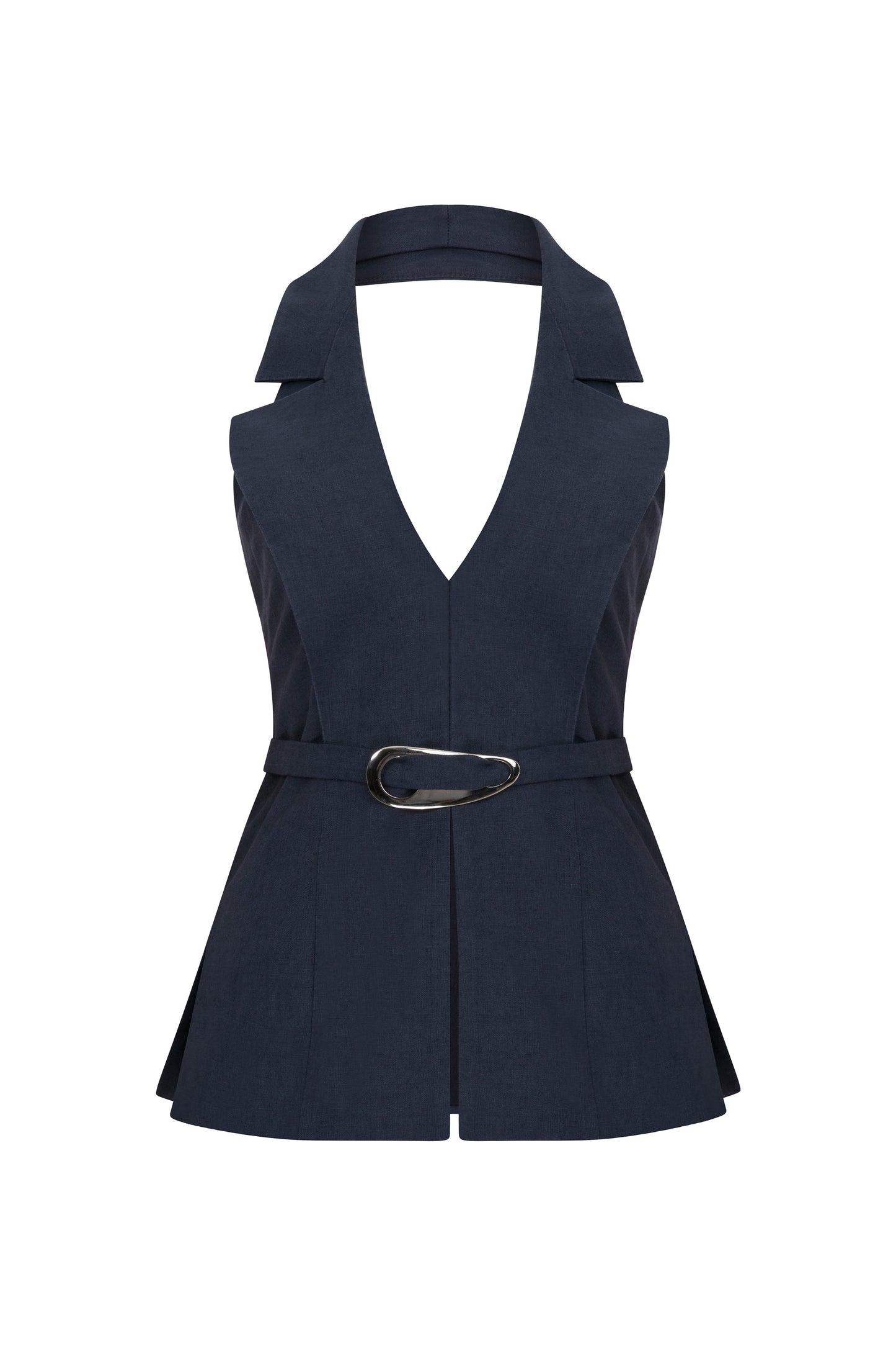 Elaine Vest in Navy Linen