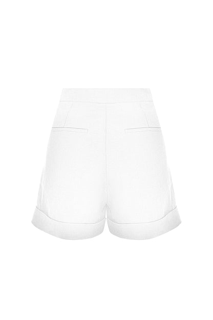 Adelle Linen Shorts in White