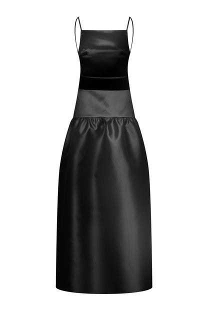 Ella Black Gown in Taffeta