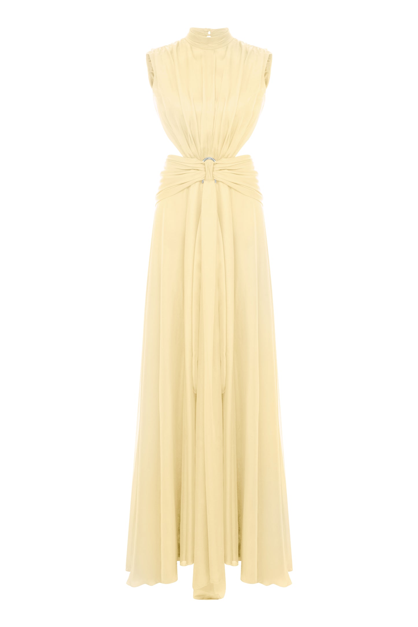 Virgo Gown in Butter Yellow Crinkle Chiffon