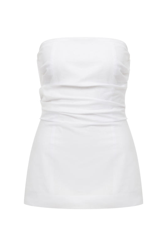 Tyra Linen Top in White