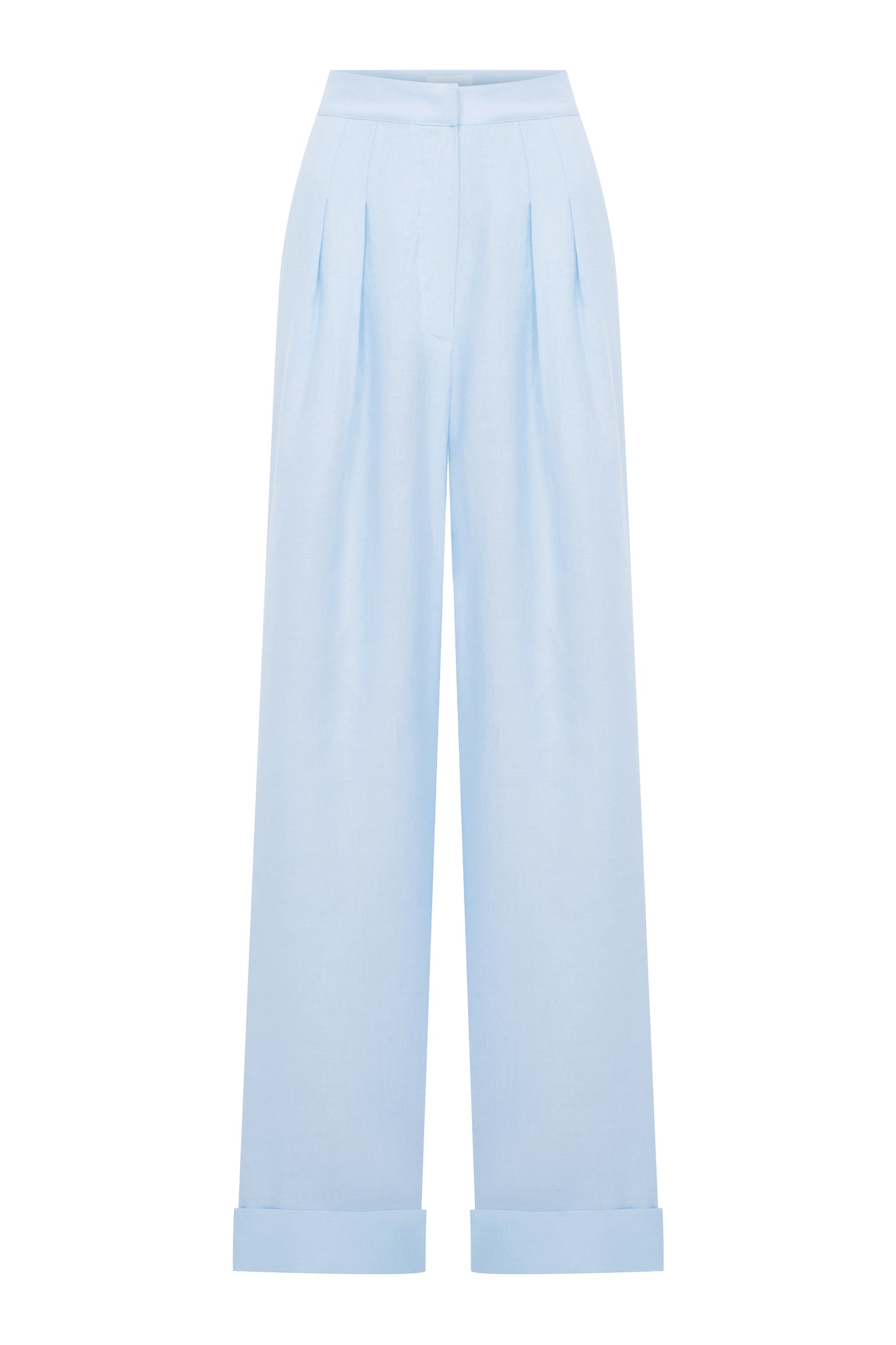 Tina Linen Trousers in Ice Blue