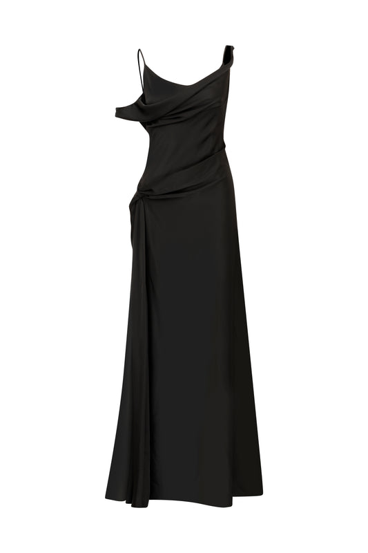 Audrey Gown in Satin Black