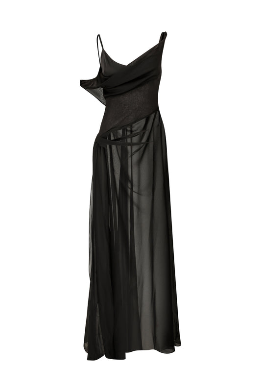 Audrey Gown in Black Chiffon