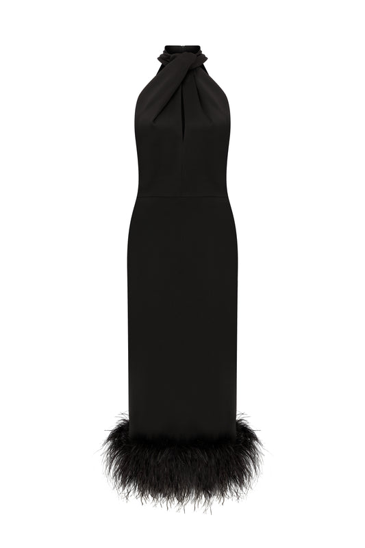 Alaia Midi Dress in Black